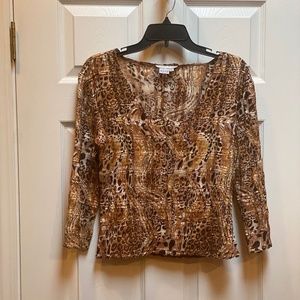 Vintage Alberto Makali Animal Print Top.